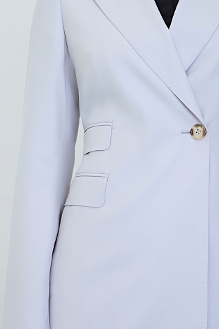 Приталенный жакет из шерсти, светло-серый Jemma