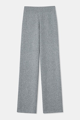 Свободные трикотажные брюки с кашемиром, светло-серые