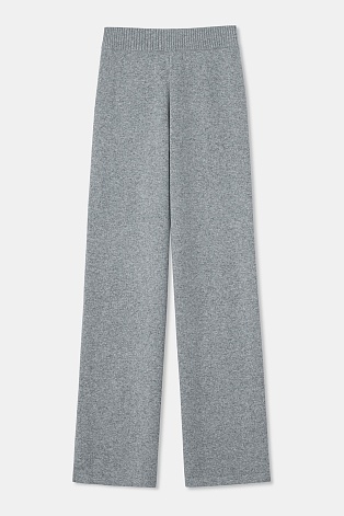 Свободные трикотажные брюки с кашемиром, светло-серые