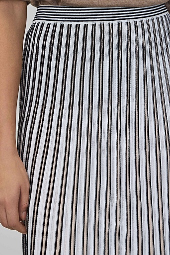Трикотажная юбка плиссе из вискозы, белая в полоску