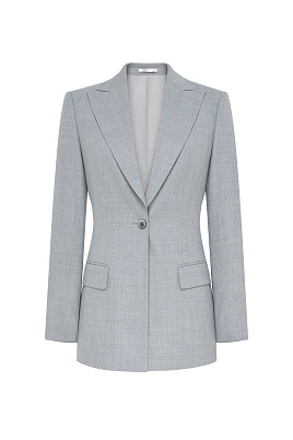 Удлиненный жакет на одной пуговице, серый FLORENCE