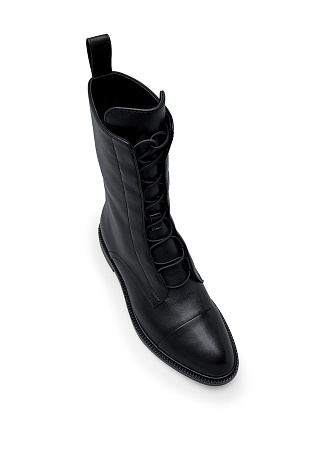 Кожаные ботильоны, черные