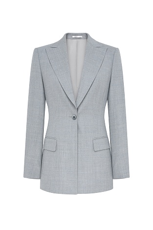 Удлиненный жакет на одной пуговице, серый FLORENCE