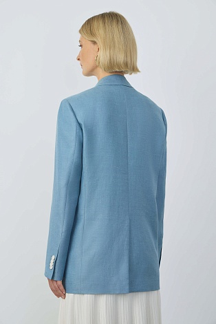 Двубортный пиджак, цвет голубой KINSLEY