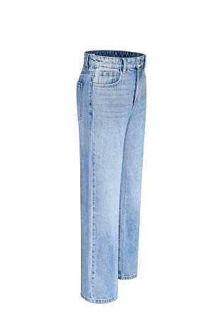 Прямые джинсы, голубые