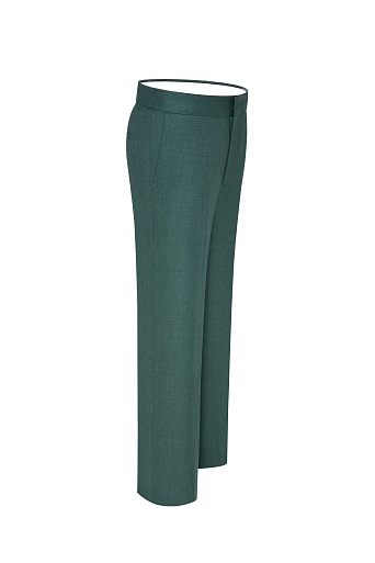 Прямые свободные брюки со стрелками, изумрудные