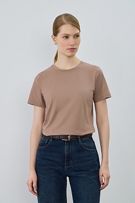 Базовая футболка из хлопка, цвет какао