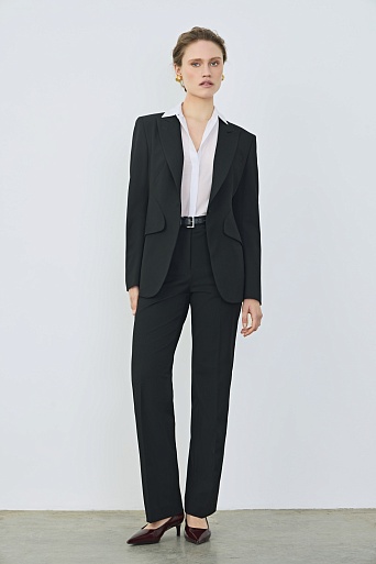 Прямые костюмные брюки, черные