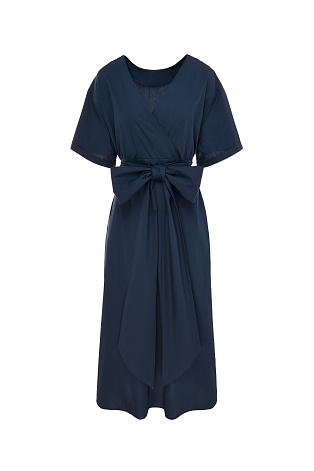 Платье-трансформер из хлопка с поясом, черное