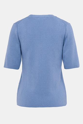 Джемпер с коротким рукавом с кашемиром, голубой