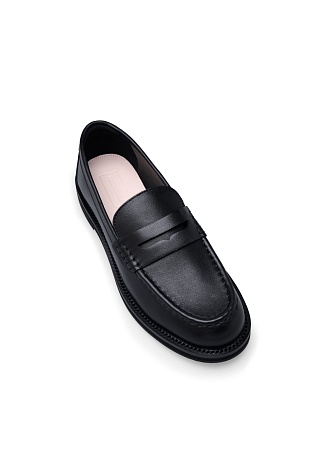 Кожаные лоферы, черные