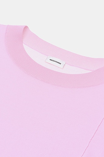 Трикотажная футболка из тенселя, нежно-розовая