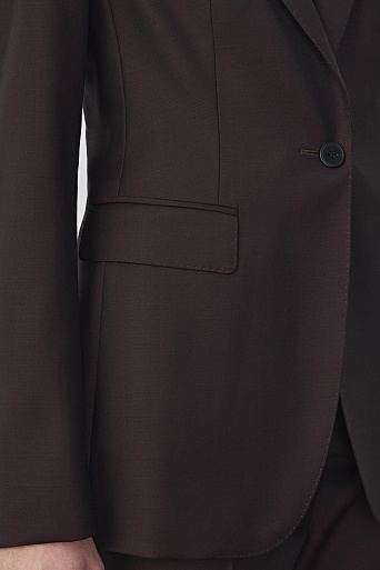 Приталенный жакет из шерсти, темный шоколад