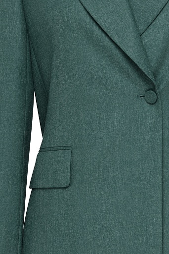 Удлиненный жакет на одной пуговице, изумрудный