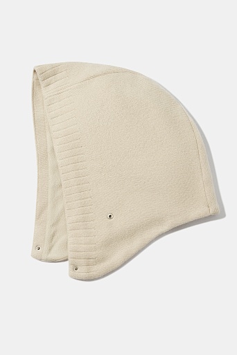 Капор с ангорой, кремовый