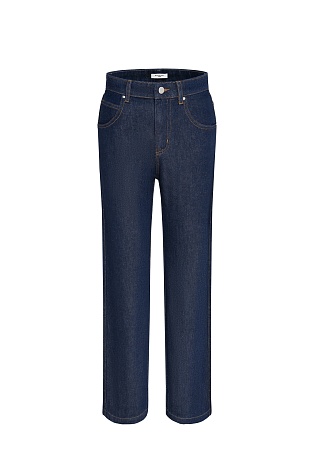 Прямые джинсы, темно-синие