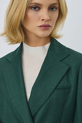 Удлиненный жакет на одной пуговице, изумрудный