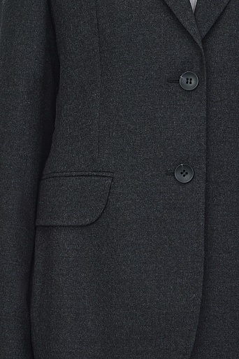 Жакет на двух пуговицах, темно-серый меланж
