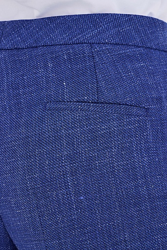 Свободные синие брюки с содержанием льна