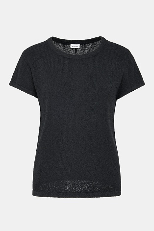 Трикотажный топ из букле, черный