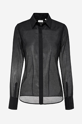 Черная полупрозрачная блузка