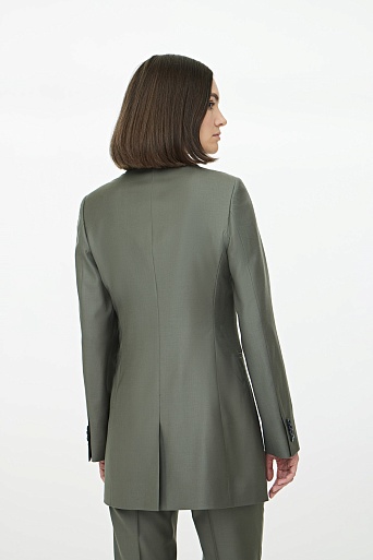 Удлиненный пиджак оливкового цвета VIOLA