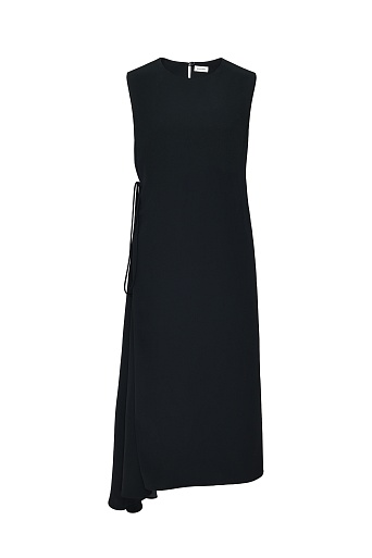 Ассиметричное платье без рукавов, черное
