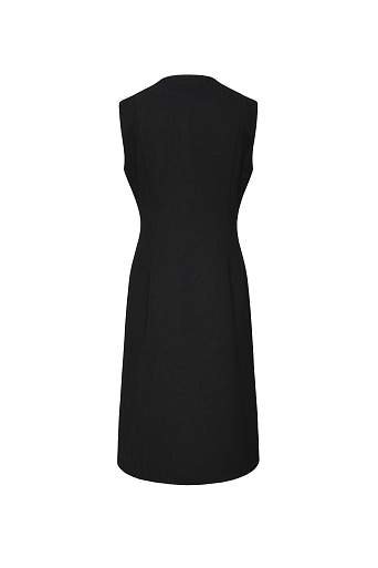 Приталенное платье с ассиметричной застежкой, черное