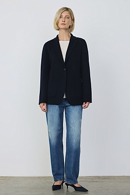 Полупальто на одной пуговице, черное