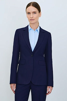 Приталенный жакет на одной пуговице, темно-синий KARLA