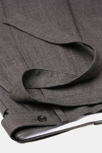 Широкие брюки с защипами из смесовой шерсти, серо-бежевые