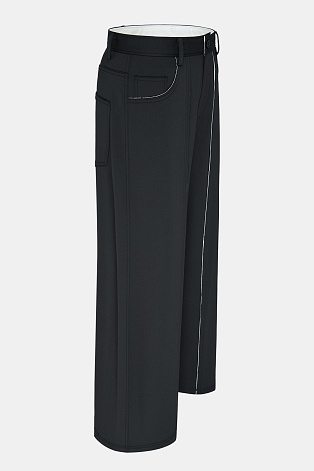 Свободные брюки с контрастными деталями, черные