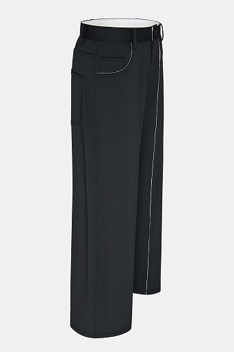 Свободные брюки с контрастными деталями, черные