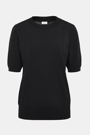 Трикотажная футболка из тенселя, черная