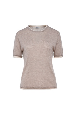 Двойной трикотажный топ, бежево-молочный