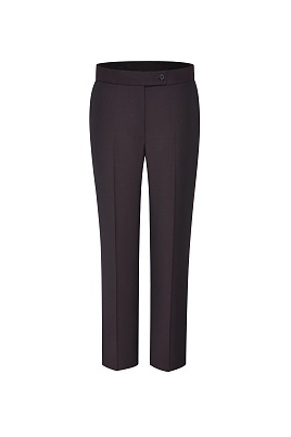 Зауженные костюмные брюки из шерсти, темный шоколад