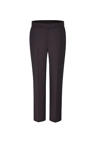 Зауженные костюмные брюки из шерсти, темный шоколад