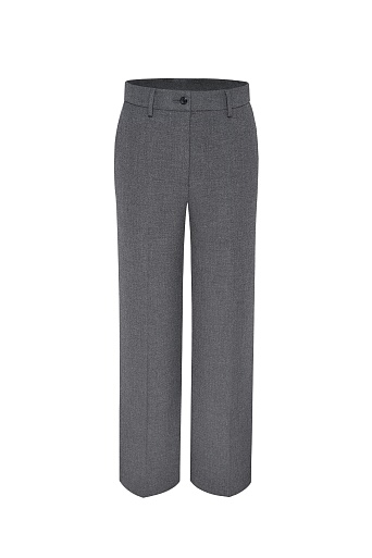Брюки прямого силуэта, серый меланж 