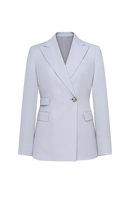Приталенный жакет из шерсти, светло-серый Jemma