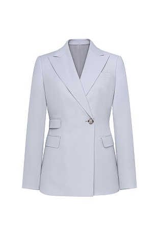 Приталенный жакет из шерсти, светло-серый Jemma