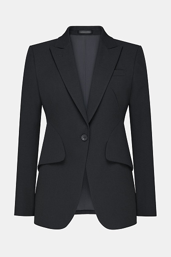 Жакет с фигурными лацканами, черный