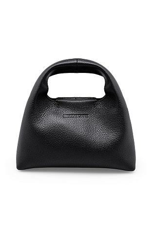 Кожаная сумка на цепочке, черная