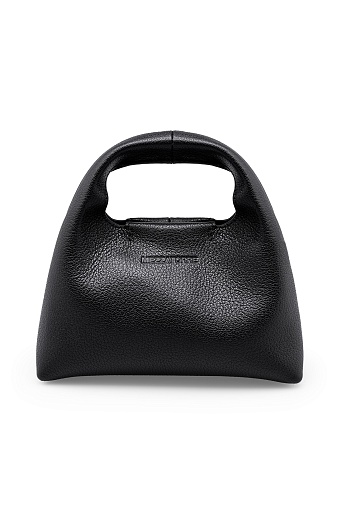 Кожаная сумка на цепочке, черная