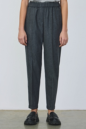 Зауженные брюки-джоггеры, темно-серые меланж