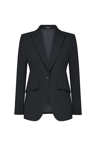 Жакет на одной пуговице, черный