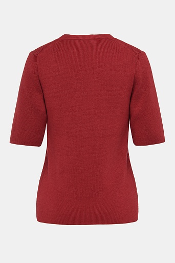 Джемпер с коротким рукавом с кашемиром, красный