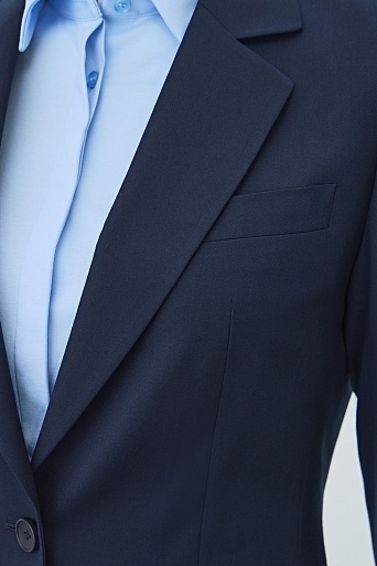 Костюмный жакет на одной пуговице, темно-синий KARLA
