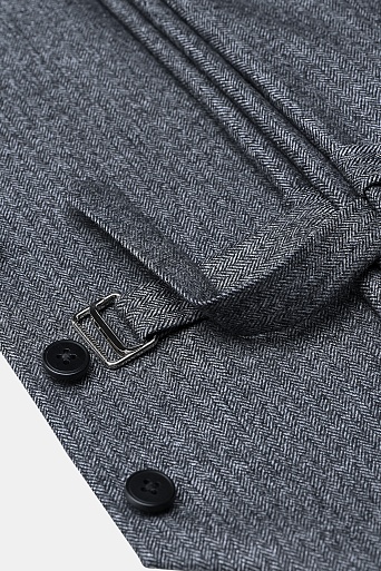 Костюмный жилет из шерсти в елочку, серый