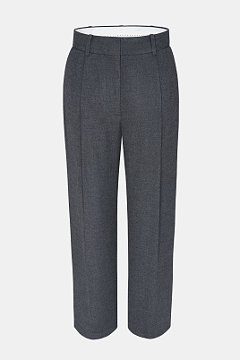 Свободные брюки с защипами, серые