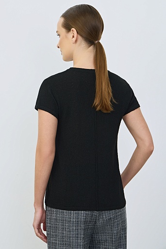 Трикотажный топ из букле, черный